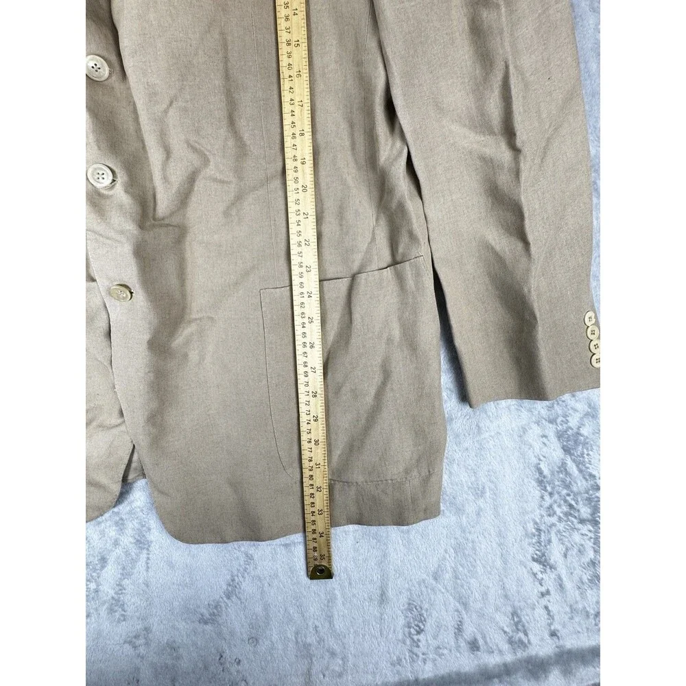 Ermenegildo Zegna Mens 62R Linen Sport Coat Tan Su Misura 1143R0